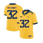 Men's West Virginia Mountaineers NCAA #32 Martell Pettaway Yellow Authentic Nike 2019 Stitched College Football Jersey NO15Z44SJ